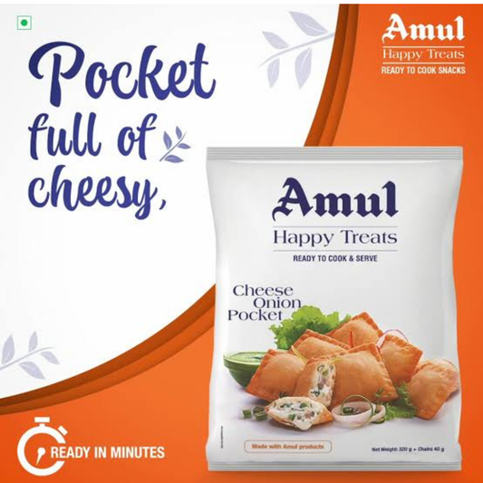 Amul Cheese Onion Samosa Pocket 300 gm.