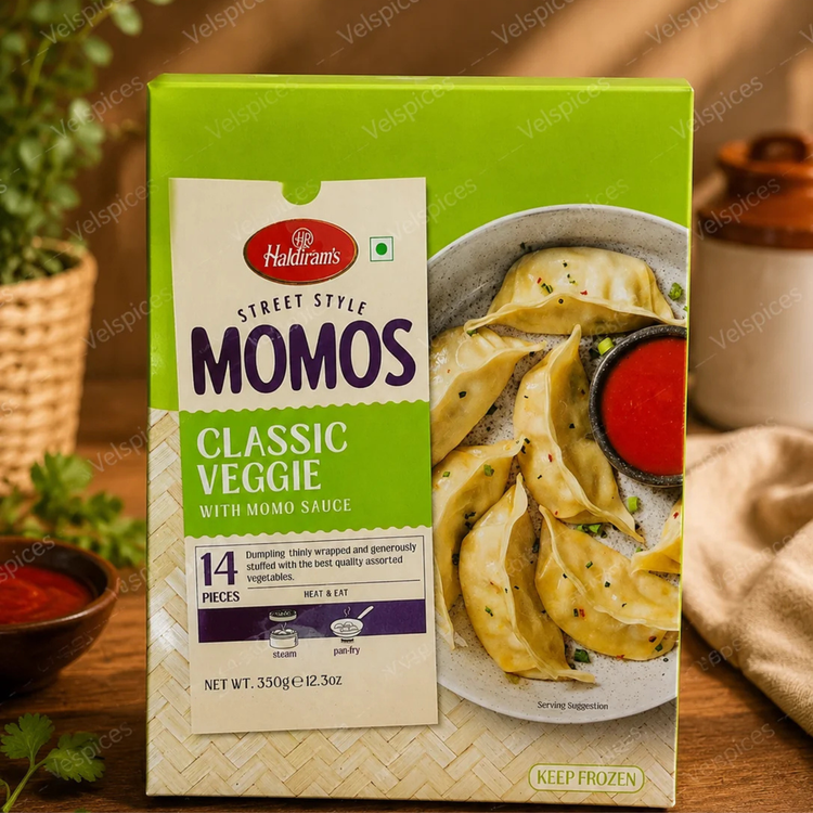 Haldiram Frozen Classic Veg Momo (W/Momo sauce)	350 gm.