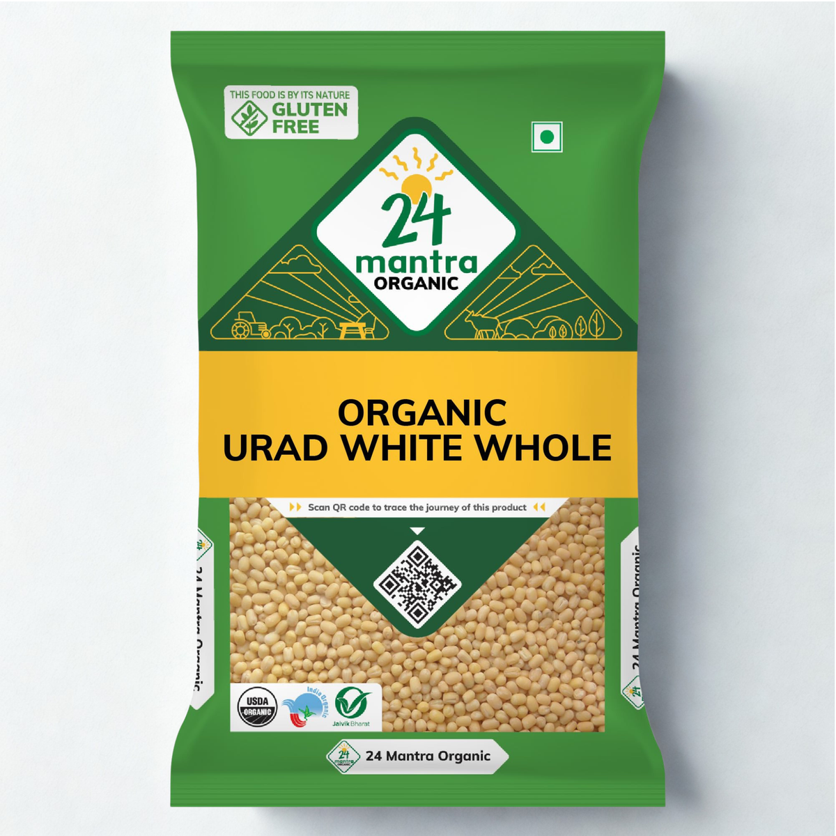 24 Mantra Organic Urad White Whole 2 Lb.