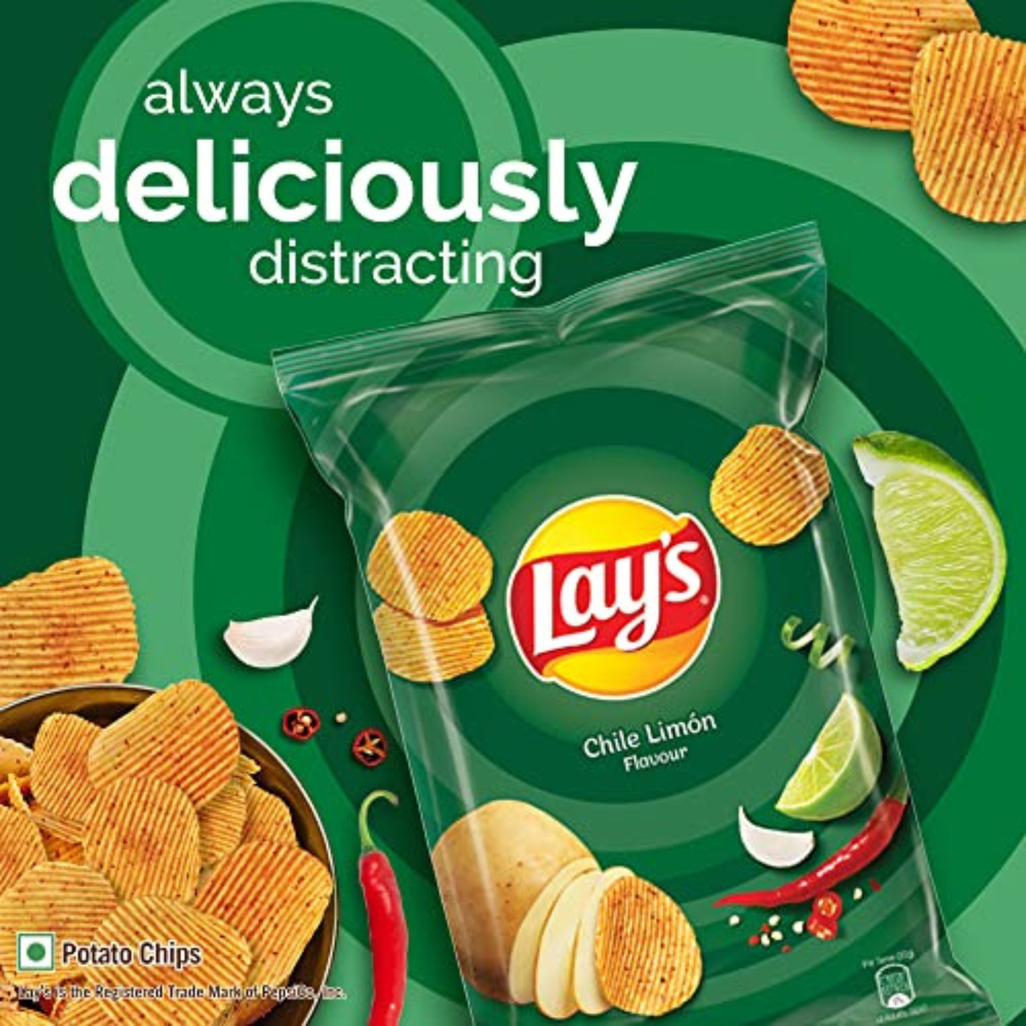 Lays Chilli Lemon (Green) 52 Gm.