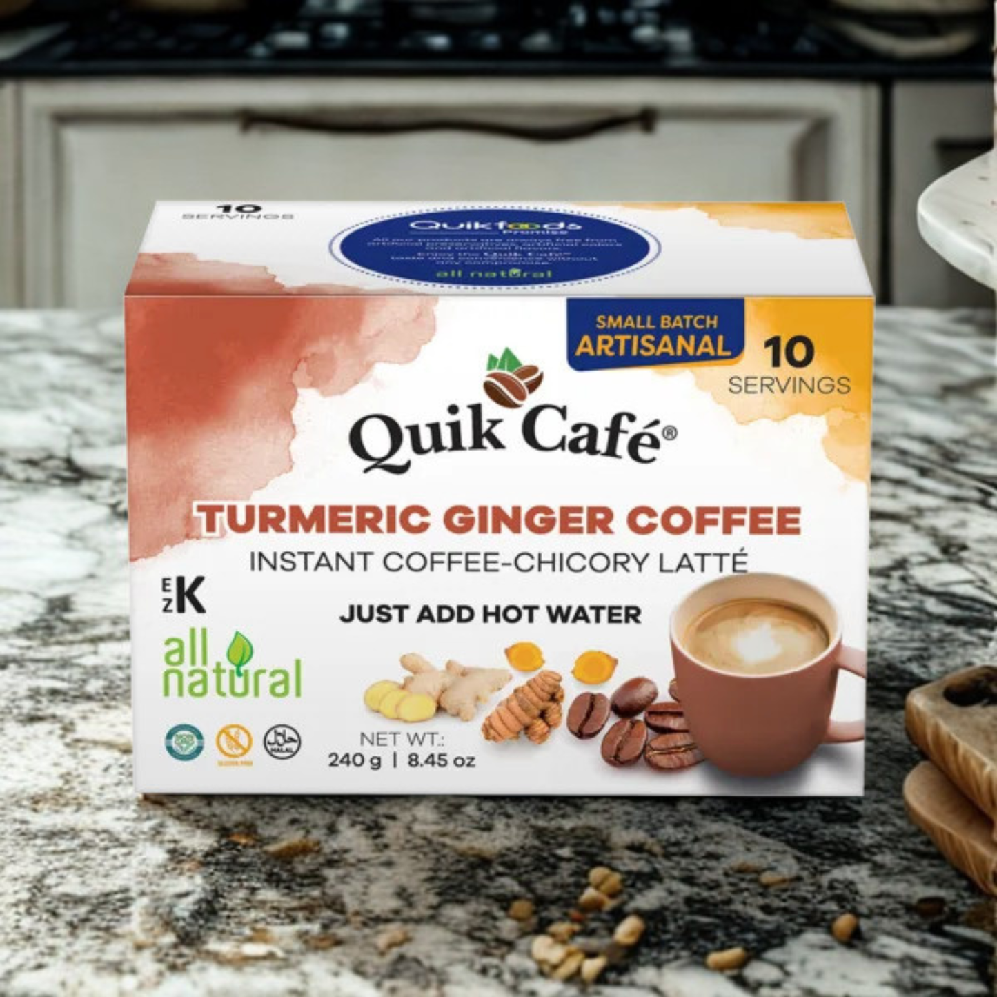 Quick Tea Turmeric Ginger Coffee 8.45 Oz.