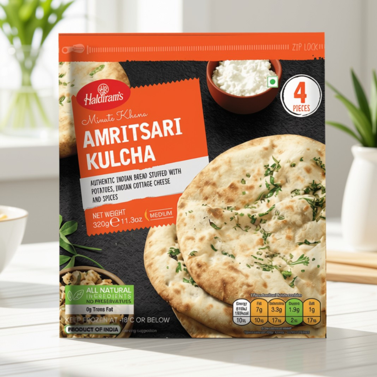 Haldiram Amritsari Kulcha (Frozen) - 4 Pc.