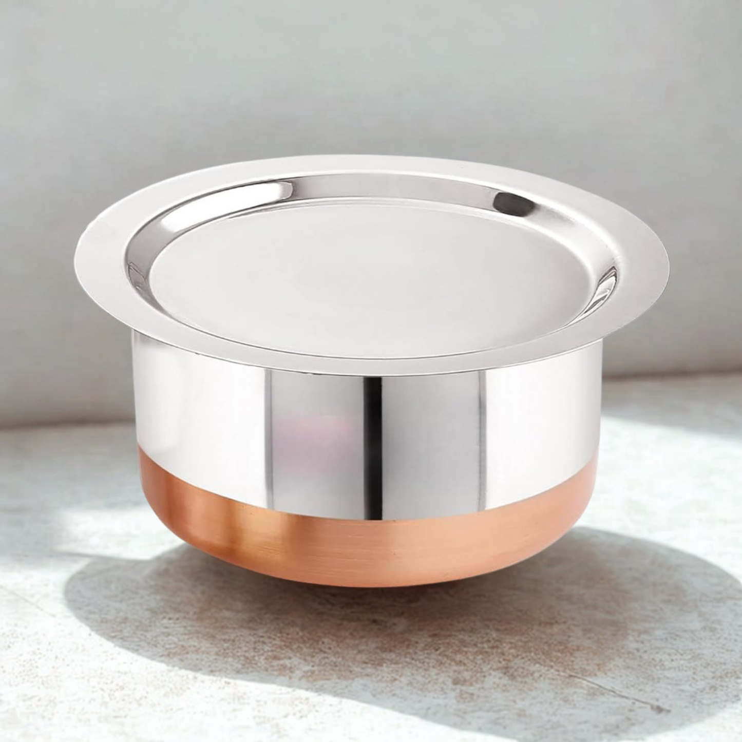 Patila Stainless Steel (Copper Bottom) with Lid - Size 16