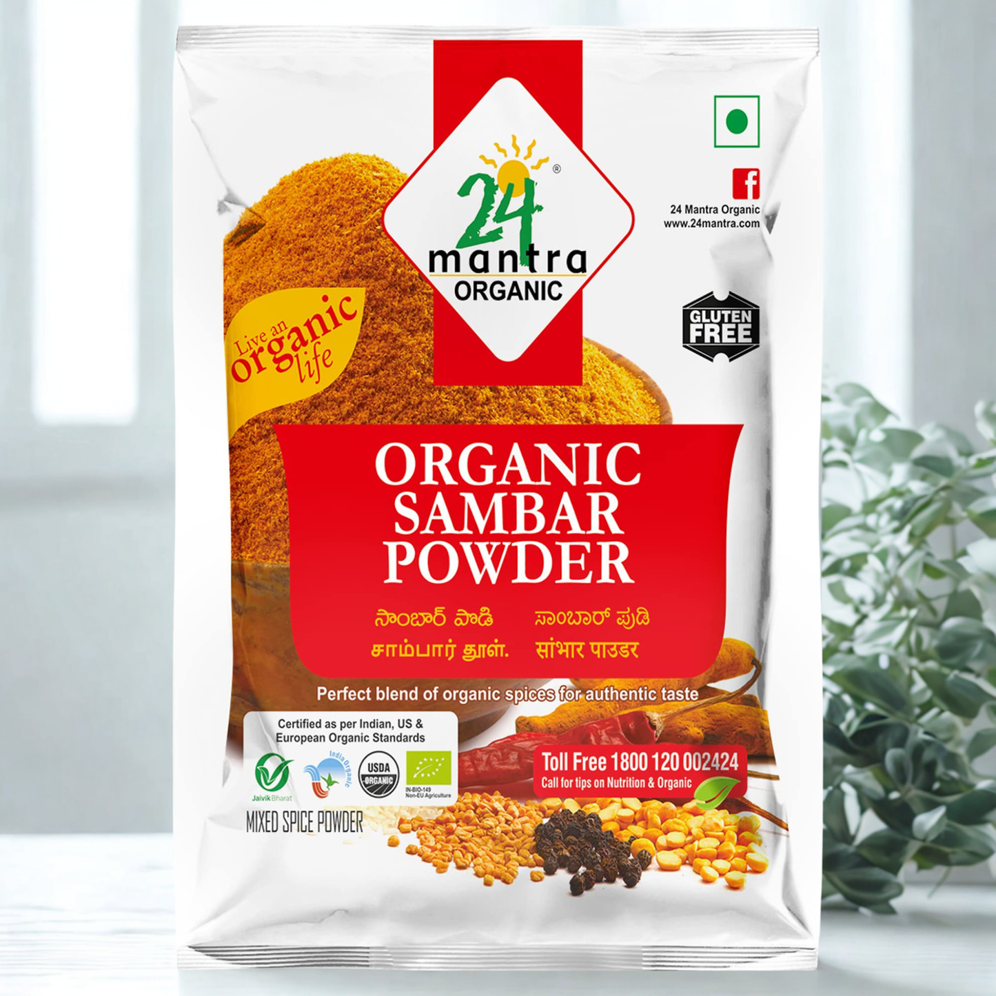 24 Mantra Organic Sambhar Powder 3.5 Oz.